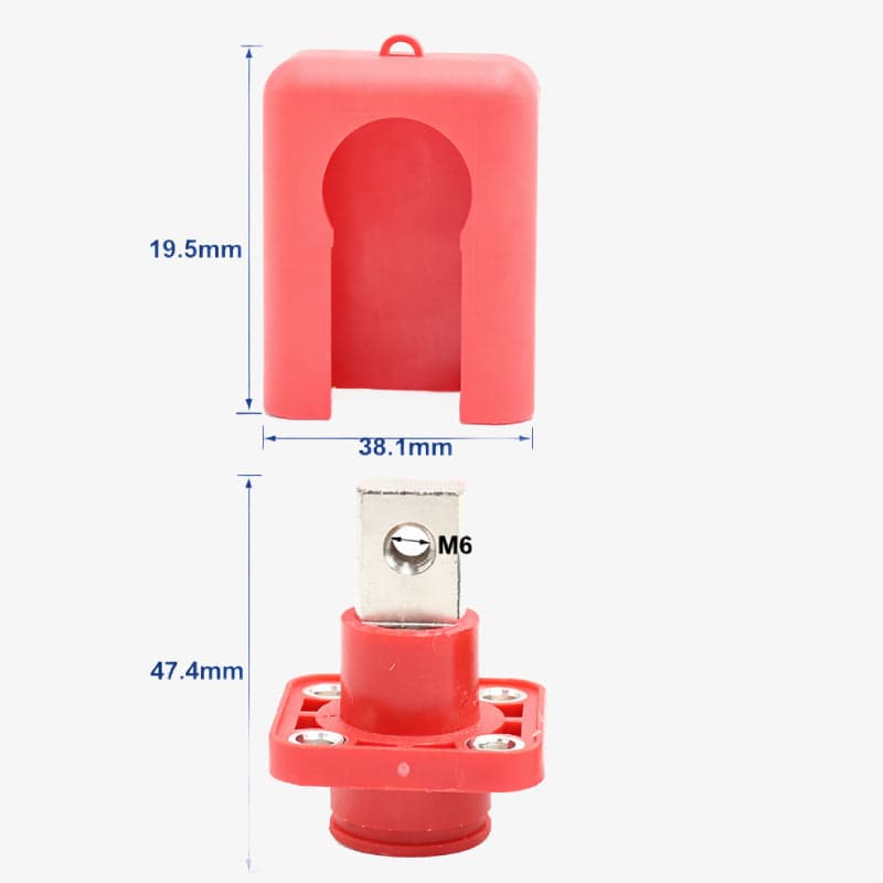 200A Lithium Battery Terminal Block Wall Mount Power Distribution Terminal Red - View 3