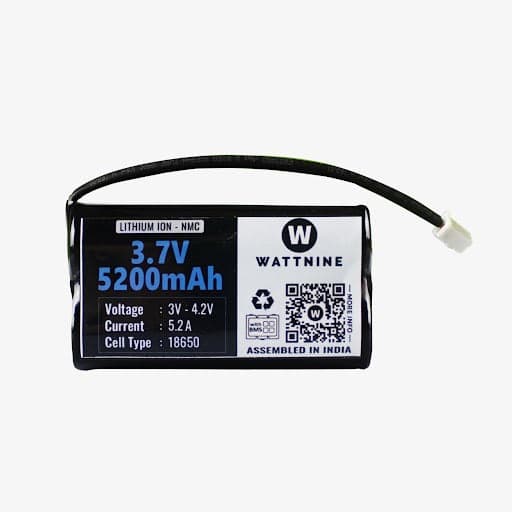 WATTNINE® 3.7V 5200mAh Lithium Battery Pack with 3 Year Warranty - View 1