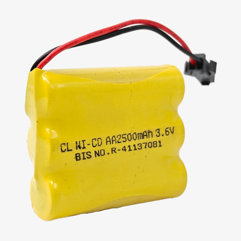 2500mAh 3.6v Ni-Cd AA Cell Battery Pack with SM Connector for Cordless Phone, Toys, Car, DIY Project Battery - View 3
