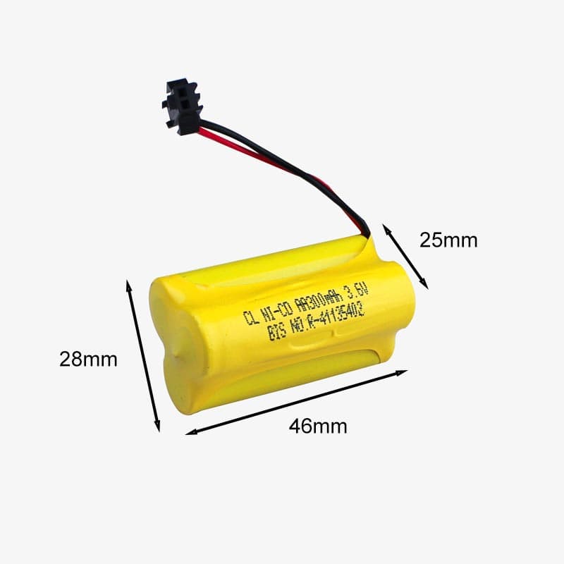 300mAh 3.6v Ni-Cd AA Cell Battery Pack with SM Connector for Cordless Phone, Toys, Car, DIY Project Battery - View 3