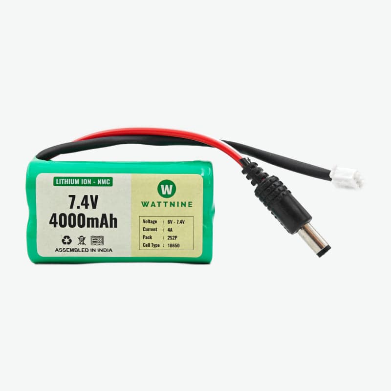 WATTNINE® 7.4V 4000mAh Rechargeable Lithium Battery Pack with Warranty - View 1
