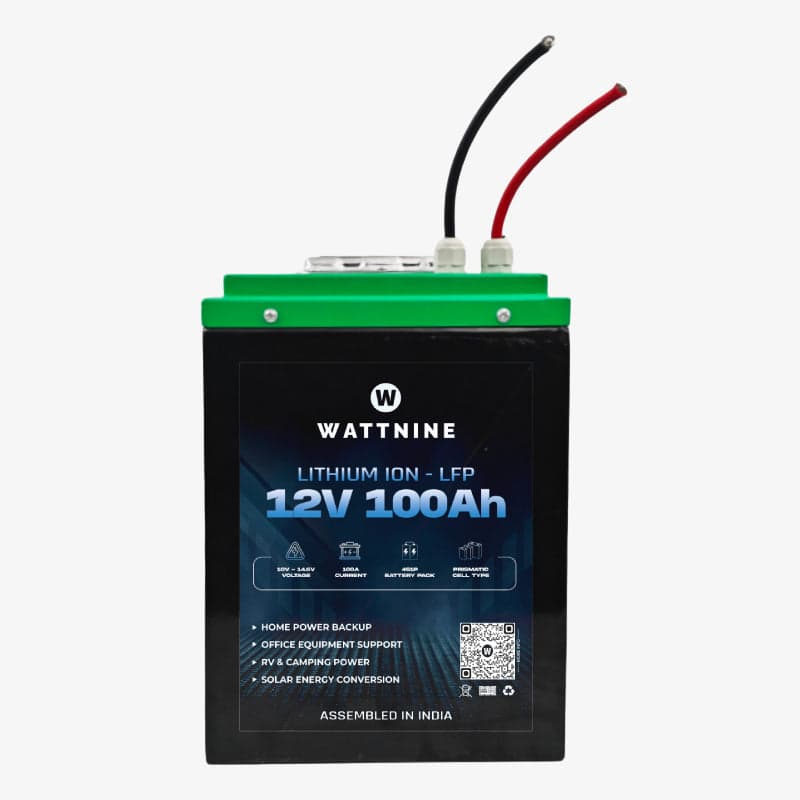 WATTNINE® 12V 100Ah Lithium LiFePO4 Battery Pack Prismatic Cell for Solar or Inverter - View 2