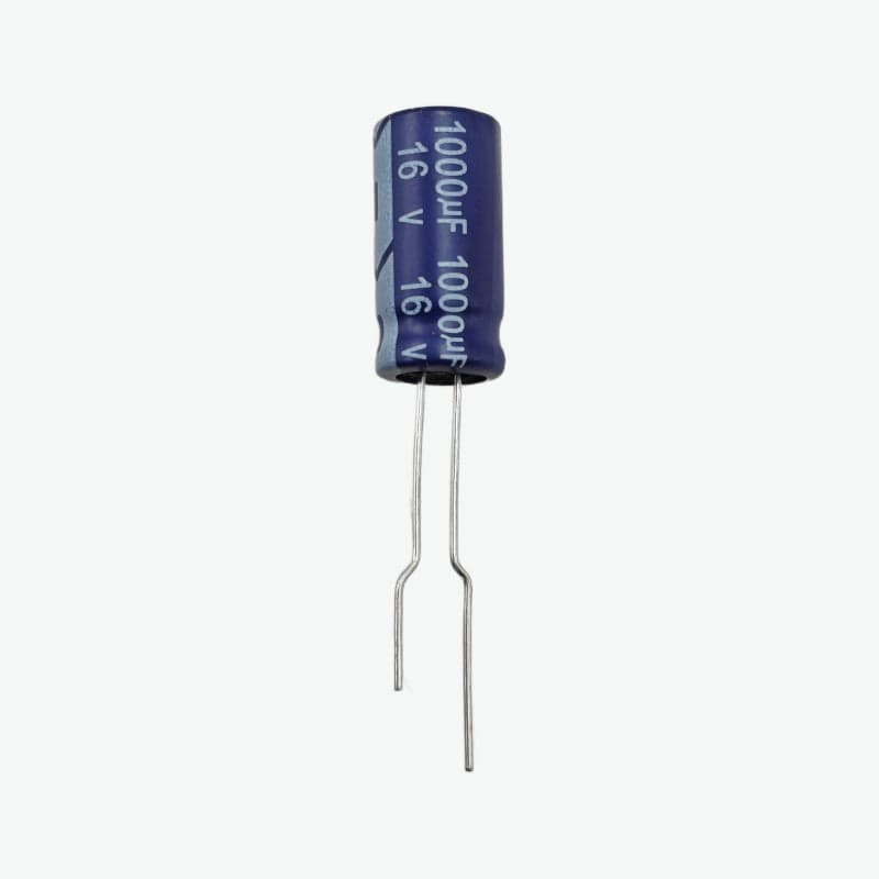 1000uF 16V Radial Electrolytic Capacitor - Through Hole Package - View 1