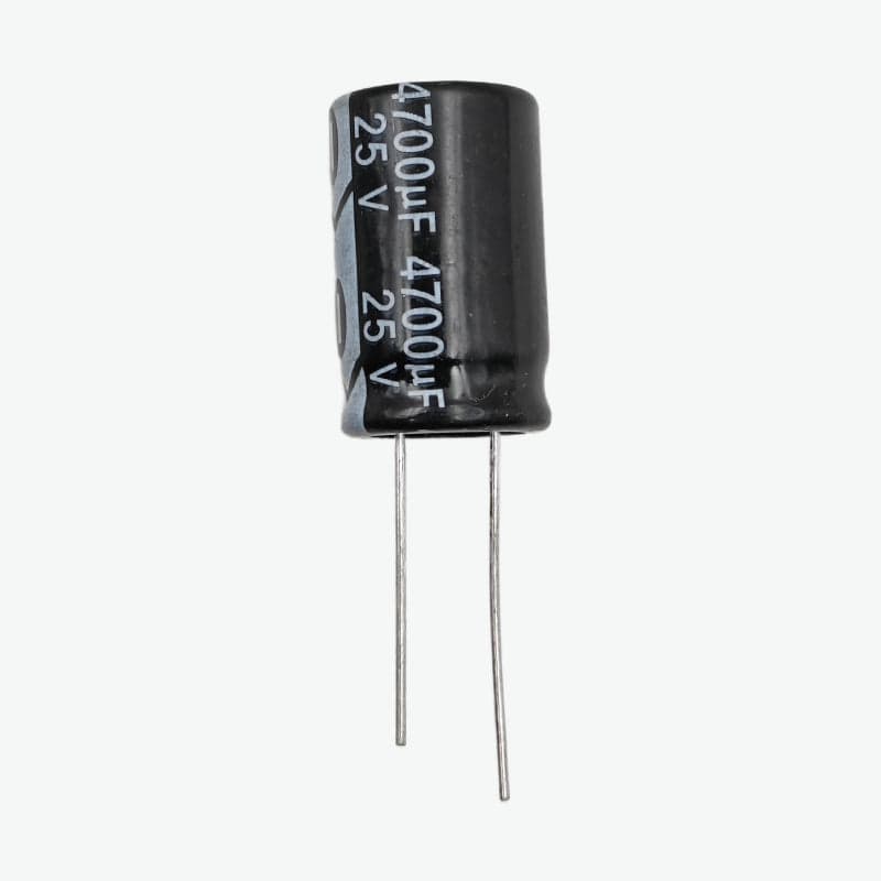 4700uF 25V Radial Electrolytic Capacitor - Through Hole Package - View 1