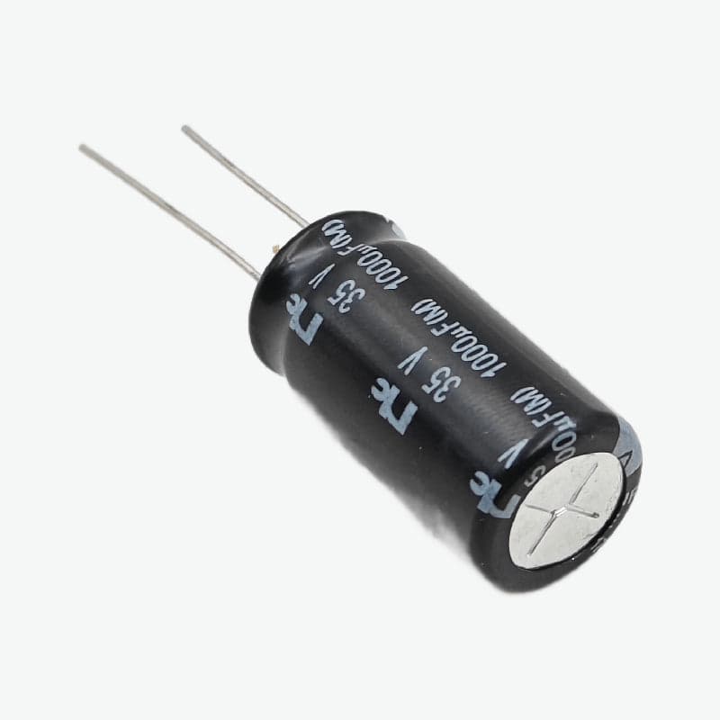 1000uF 35V Radial Electrolytic Capacitor - Through Hole Package - View 3