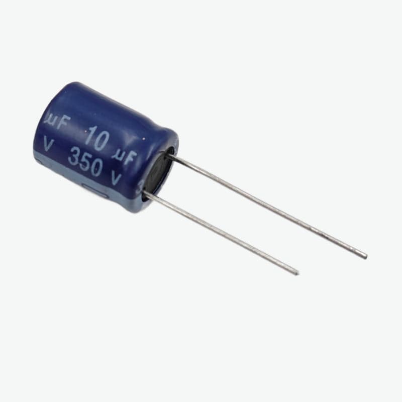 10uF 350V Radial Electrolytic Capacitor - Through Hole Package - View 2