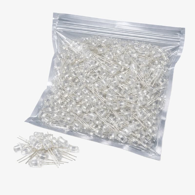 5mm White LED 1000pcs Pack - High Brightness Through Hole Indicator Light - View 1