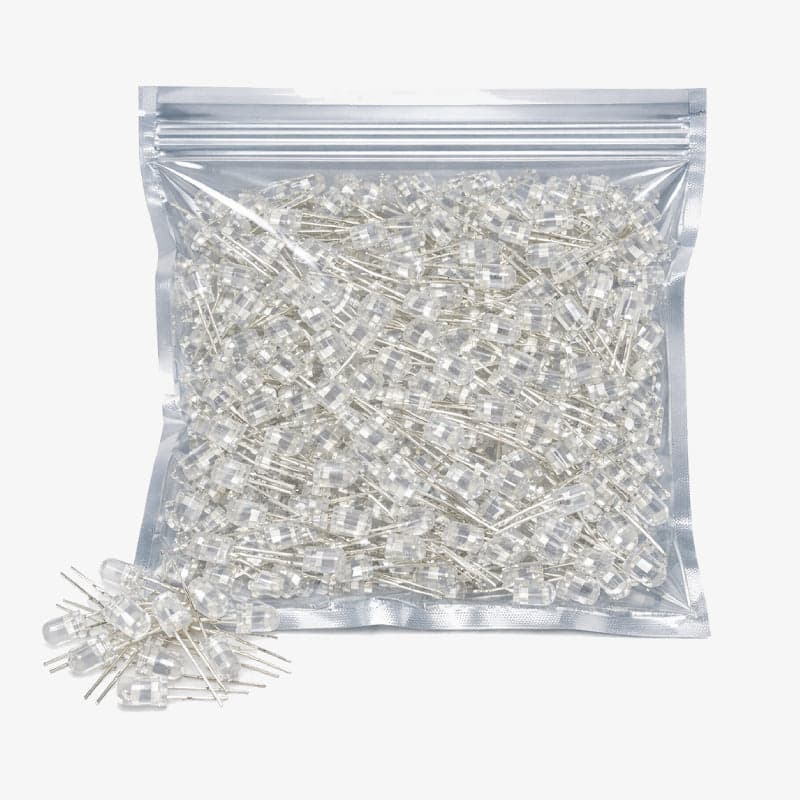 5mm White LED 1000pcs Pack - High Brightness Through Hole Indicator Light - View 2