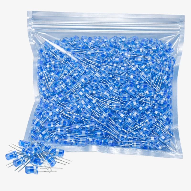 5mm Blue LED 1000pcs Pack - High Brightness Through Hole Indicator Light - View 2