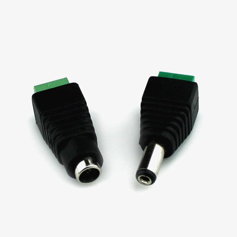 1 Pair Male + Female CCTV Cameras 2.1mm x 5.5mm DC Plug - View 1