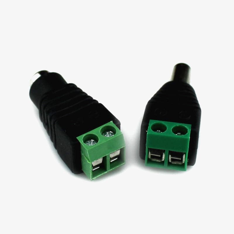 1 Pair Male + Female CCTV Cameras 2.1mm x 5.5mm DC Plug - View 2