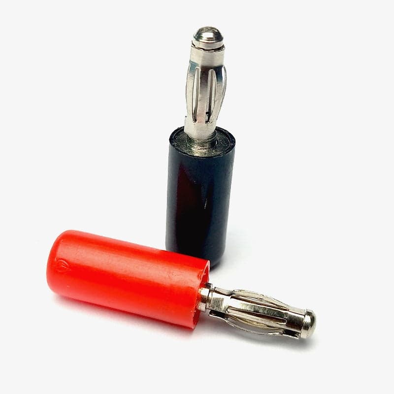 Banana Plug 4mm Male Terminal Connector (Red & Black Pair) - View 1