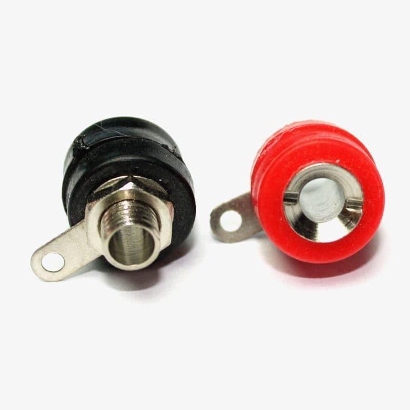Banana Plug 4mm Female Socket Connector (Red & Black Pair) - View 3