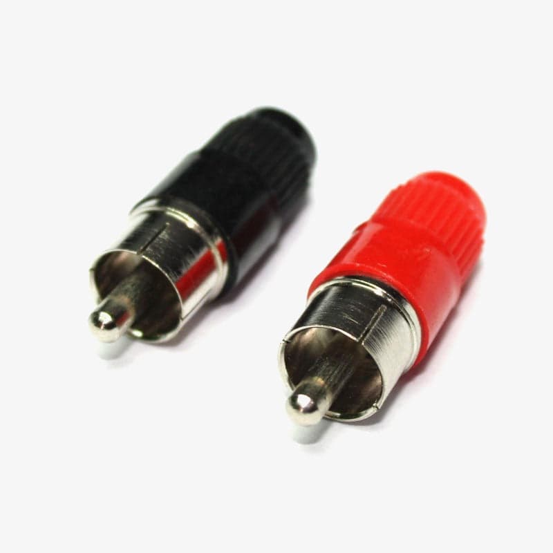 RCA Plug Male Connector Pair (Red & Black) - View 2