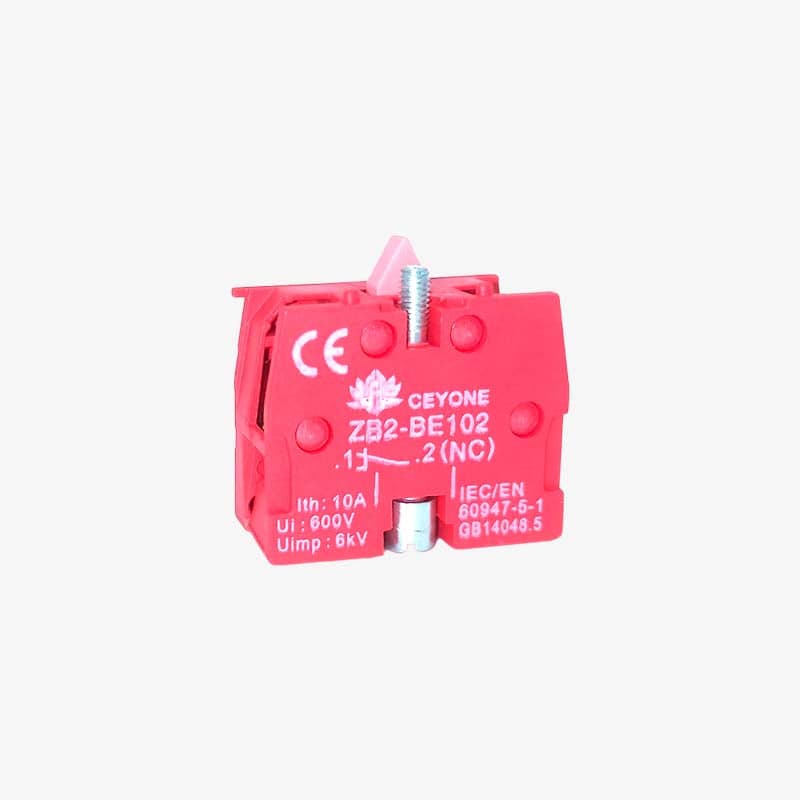 Sibass ZB2-BE102 Red Push Button Contact Element For Elevator 22.5mm RED (NC) - View 3