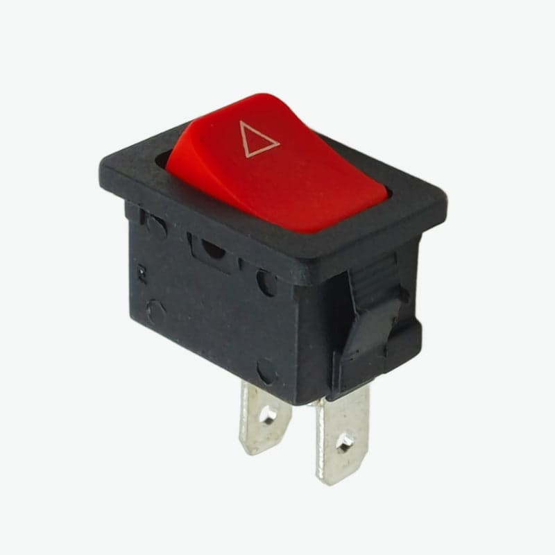 2 Pin SPST ON-OFF Mini Rocker Switch - 2A 250V with Arrow Indicator - View 1