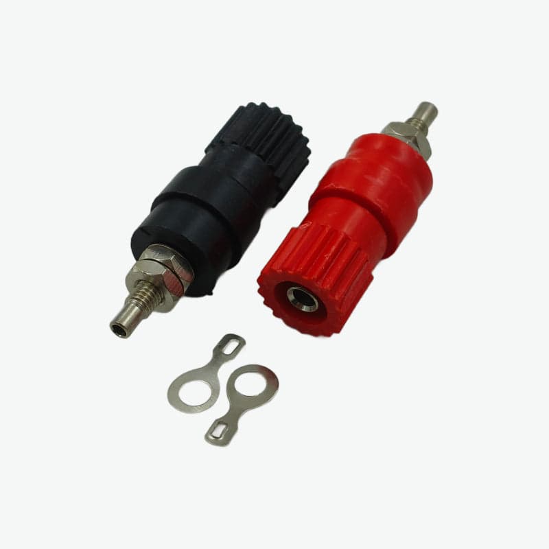 4mm Banana Plug Female Panel Mount Terminal - 30A 250V AC (Red & Black Pair) - View 1