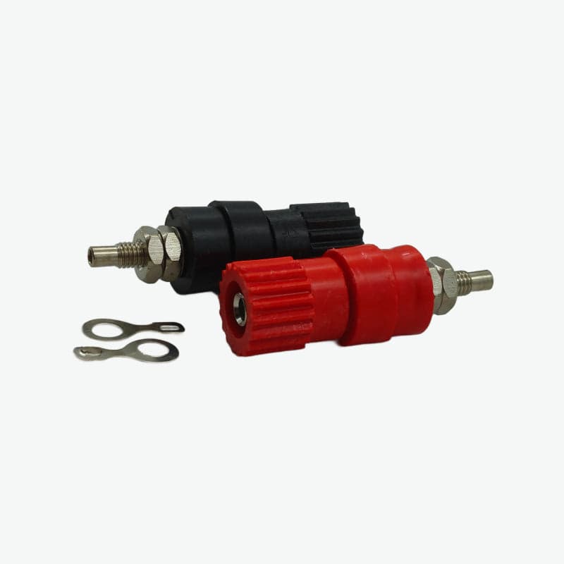 4mm Banana Plug Female Panel Mount Terminal - 30A 250V AC (Red & Black Pair) - View 2