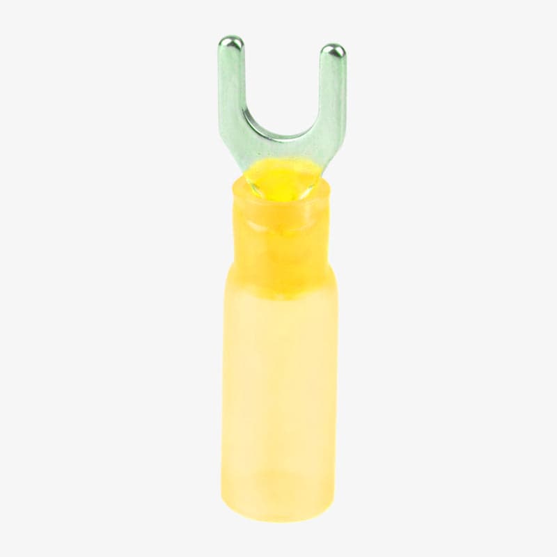 HSV5.5-5 Hard Plastic Insulated Spade Crimp Connector 4.0-6.0 sqmm (12-10 AWG) - Yellow - View 1