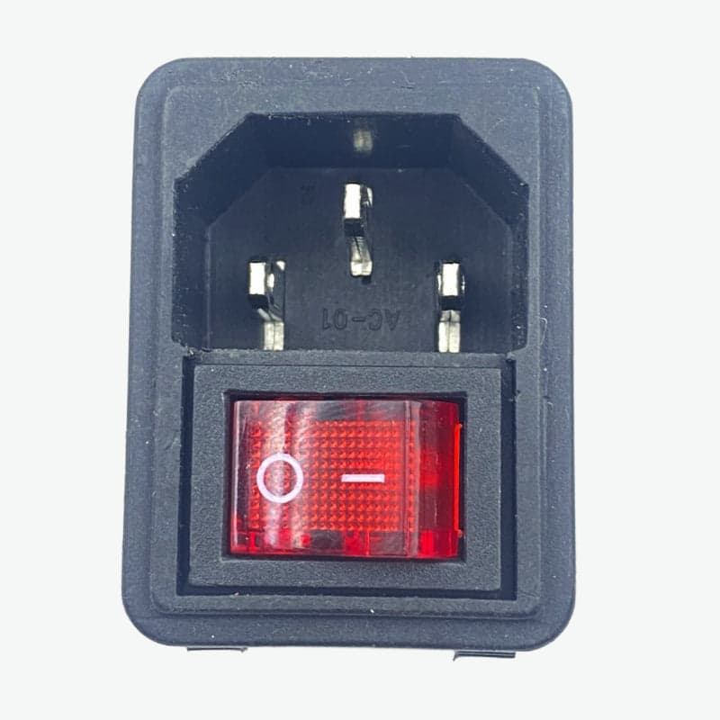 AC-04 3 Pin AC Power Socket with Indicator Switch Panel Mount - View 2