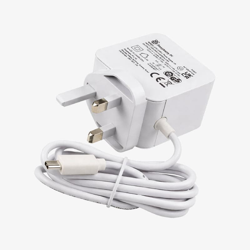 Official 27W USB-C PD Power Supply for Raspberry Pi 5 - White - View 2