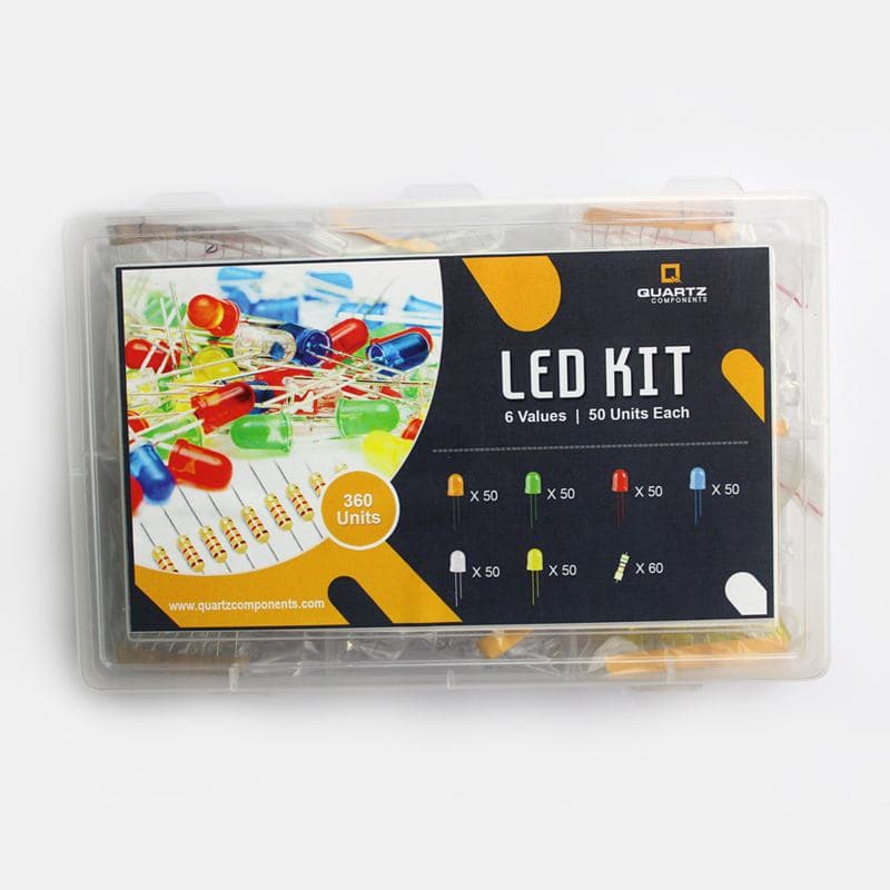 LED Kit - Combo of 6 Colours / 50 pcs Each with Free Resistors and Box - View 2