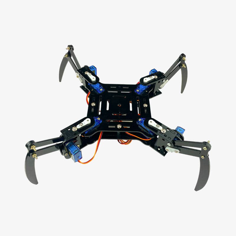 Quadruped Spider Robot DIY Kit with 4 Legs- Acrylic Parts, Nuts, Bolts and Spacers with Assembly Video - View 1
