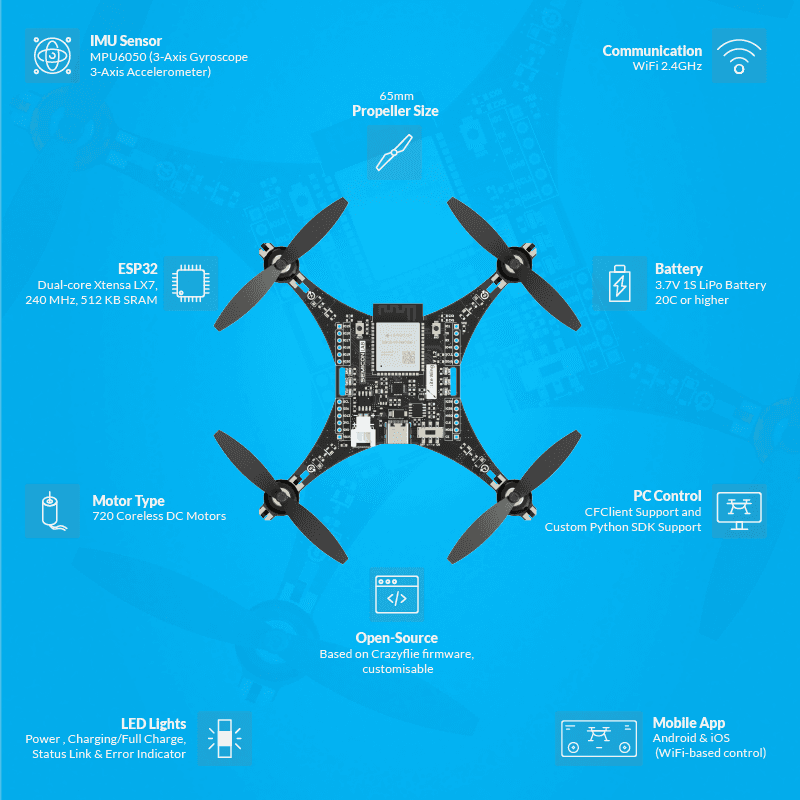 LiteWing - ESP32 DIY Drone Kit for Makers and Developers - View 3