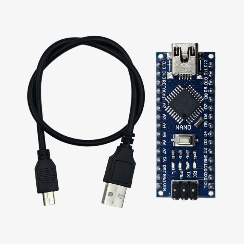 Nano R3 CH340 Chip Development Board With USB Mini Cable - Compatible with Arduino - Soldered - View 1