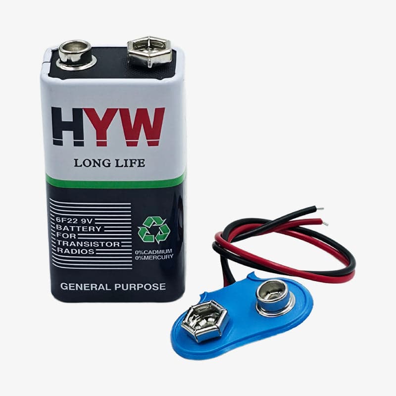 Hi-Waote 9V Zinc Carbon Battery with Snap Connector - View 2
