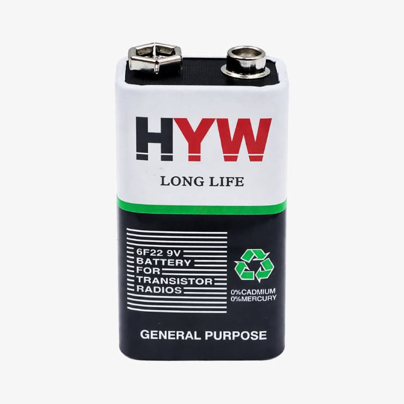 Hi-Waote 9V Zinc Carbon Battery with Snap Connector - View 3