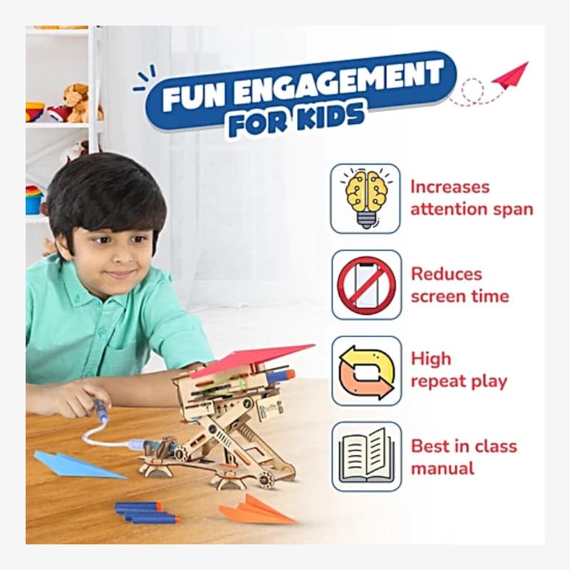 2 in 1 Hydraulic Aeroplane & Dart Launcher Toy DIY Kit - View 3