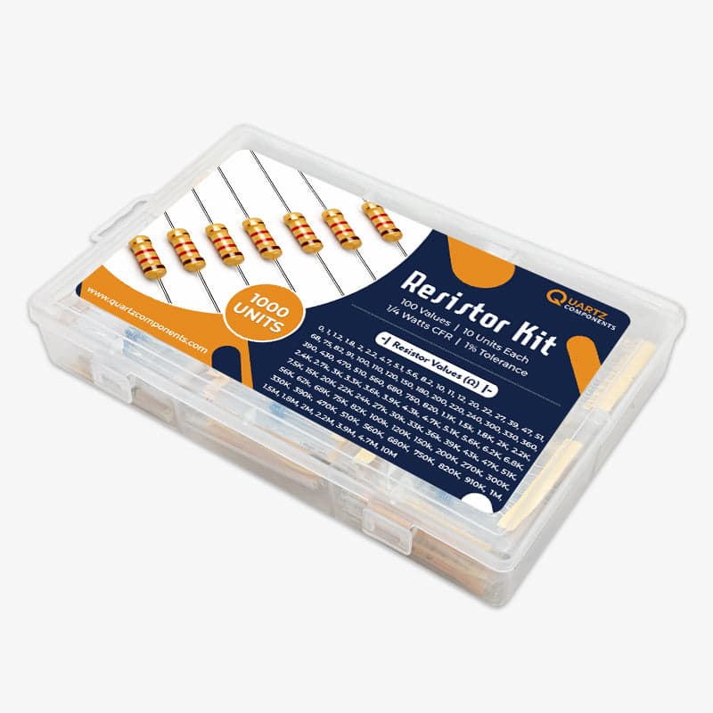 100 Values Through Hole Resistor Kit from 0 Ohm to 10M Ohm 1/4 Watt with 1% Tolerance - 1000Pcs - View 1