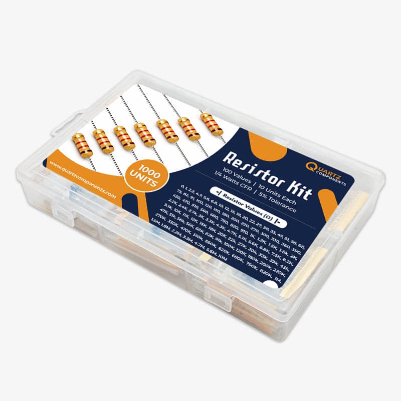 100 Values Through Hole Resistor Kit from 0 Ohm to 10M Ohm 1/4 Watt with 5% Tolerance - 1000Pcs - View 1