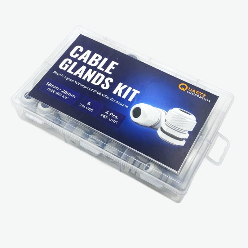6 Types Plastic Nylon Waterproof IP68 Cable Gland Connector Kit from Size 12mm to 28mm - 24Pcs - View 1
