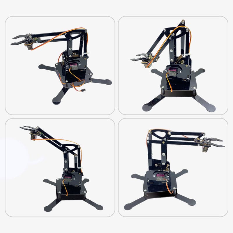 DIY Robotic Arm Kit 4 DOF Acrylic Mechanical Manipulator for STEM Learning - Without Servo Motor - View 2