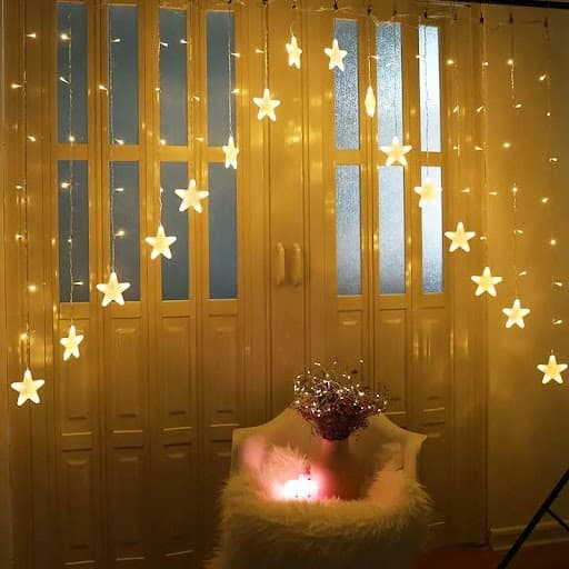 16 Star V Shaped Gateway Curtain String Lights with 8 Flashing Modes For Christmas/ Home Decoration - View 1