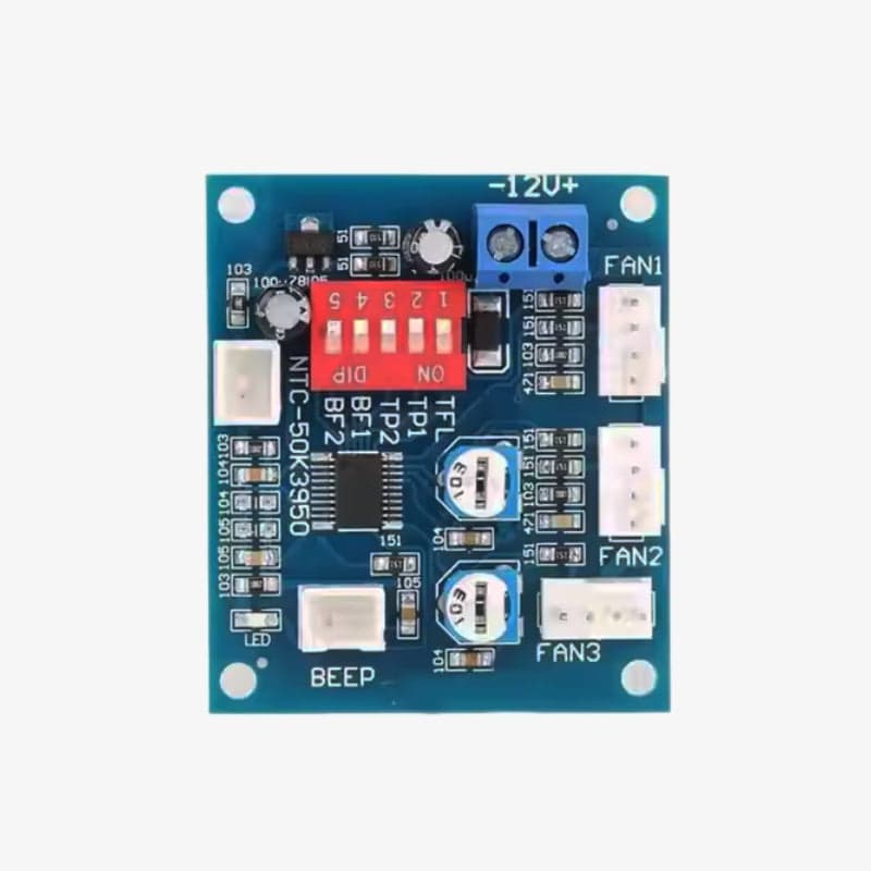 12V DC PWM Fan Temperature Speed Controller Module with Temperature Probe and High Temperature Alarm - View 2