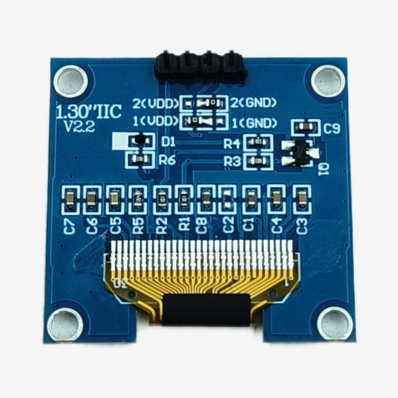 OLED Display 1.3 Inch I2C Interface / 4 Pin Blue SH1106 - View 2