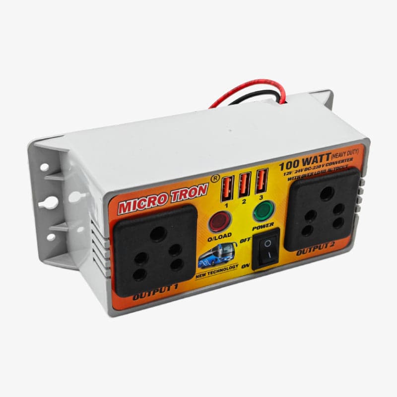 12/24V to 220V DC to AC Converter - 100W with Overload Protection Light - View 2