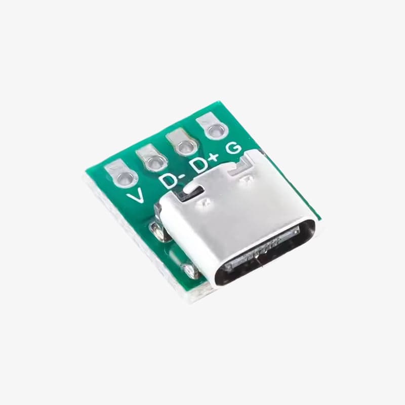 USB 3.1 Female Socket Type-C Connector 4-Pin Breakout PCB Board - View 1