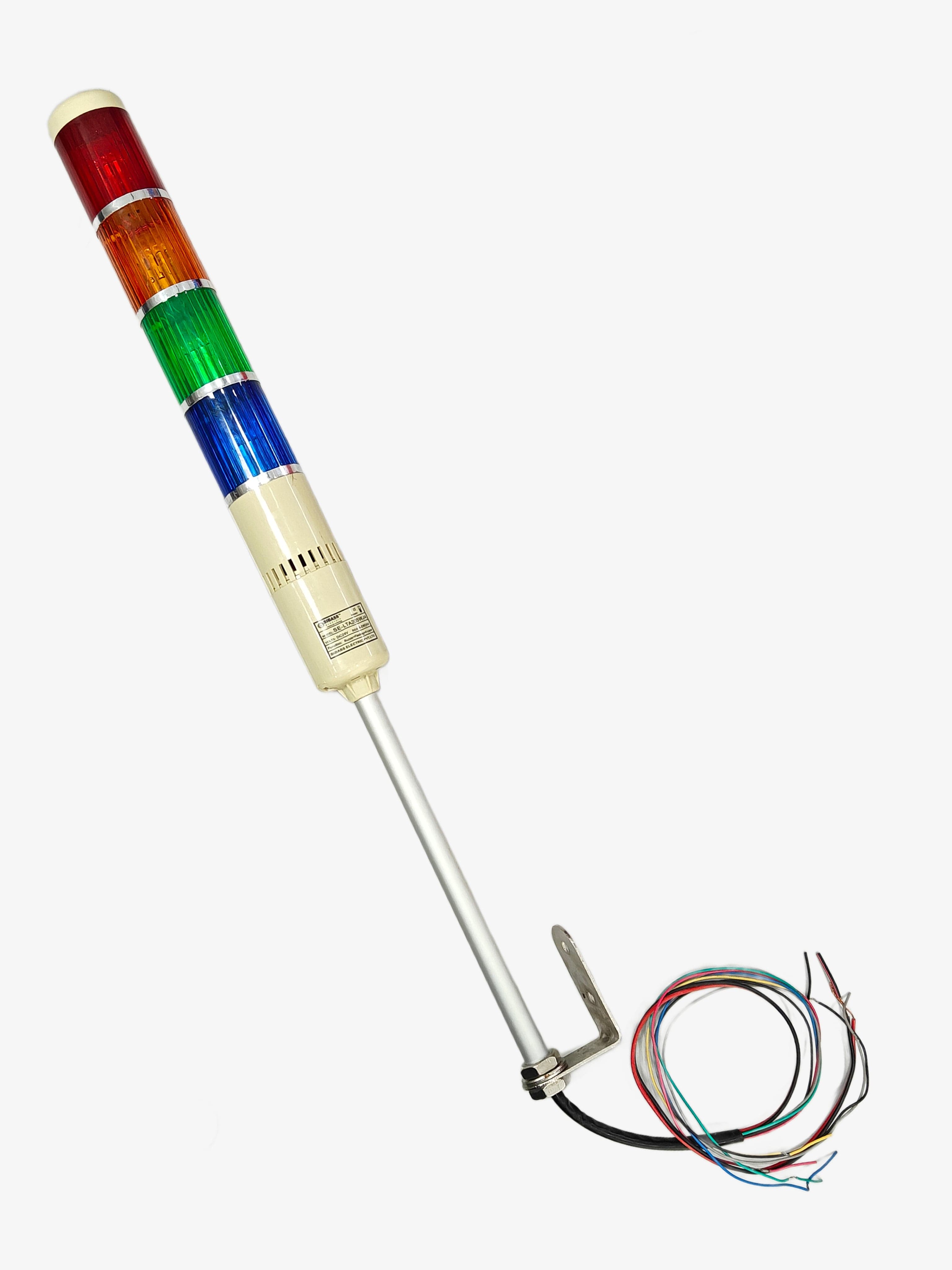 Signal Tower Light with Buzzer 4 Tier - Red, Yellow, Green and Blue LED, 24V/220V AC/DC - View 1