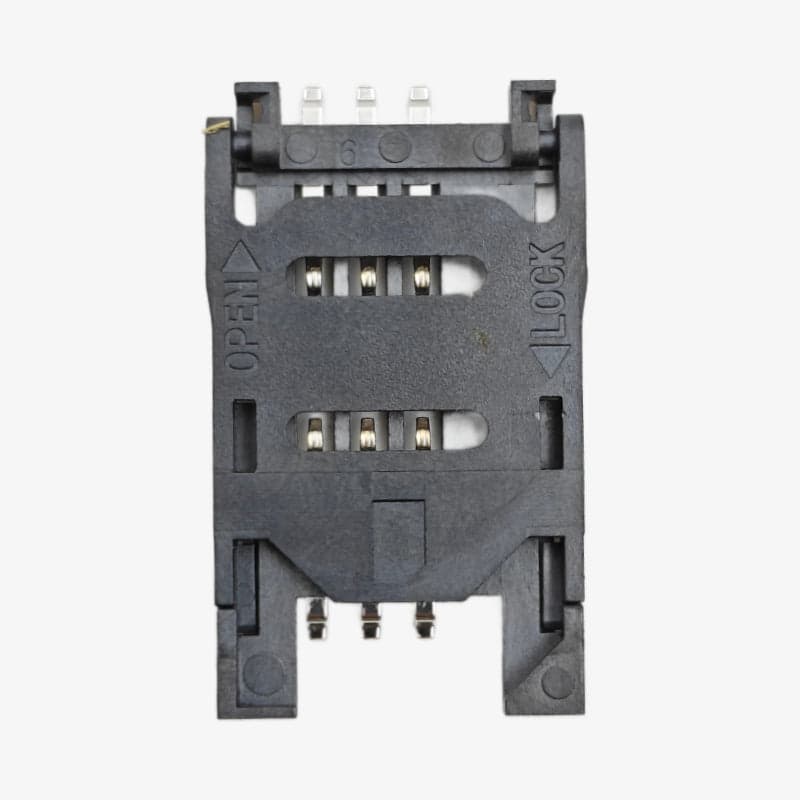 6 pin Flip Open SIM Card Holder - Hinge Cover Type - View 3