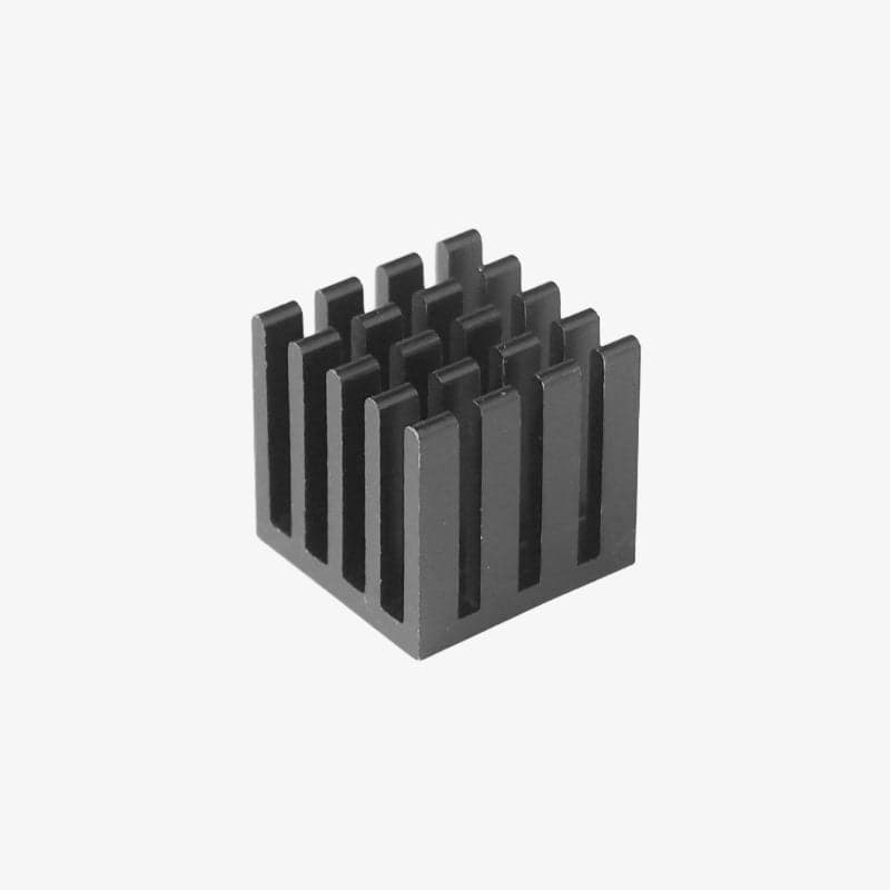 Black Aluminium Heatsink for Raspberry Pi (With adhesive tape) - 14x14x11 mm - View 2