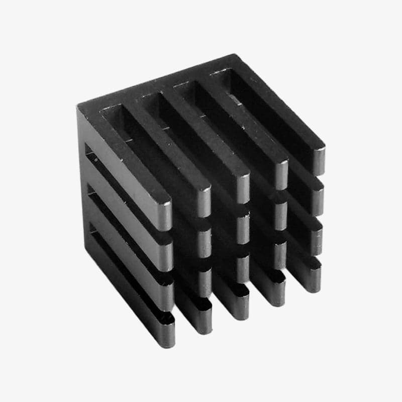 Black Aluminium Heatsink for Raspberry Pi (With adhesive tape) - 14x14x11 mm - View 3
