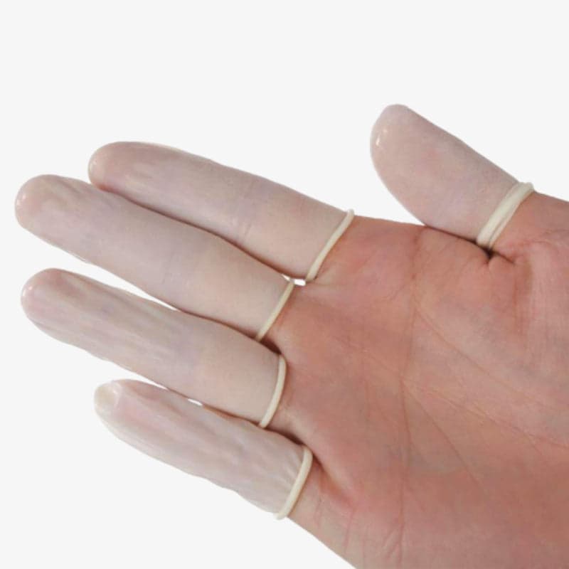 White Anti-Static Latex Finger Coats (Pack of 10) - View 1