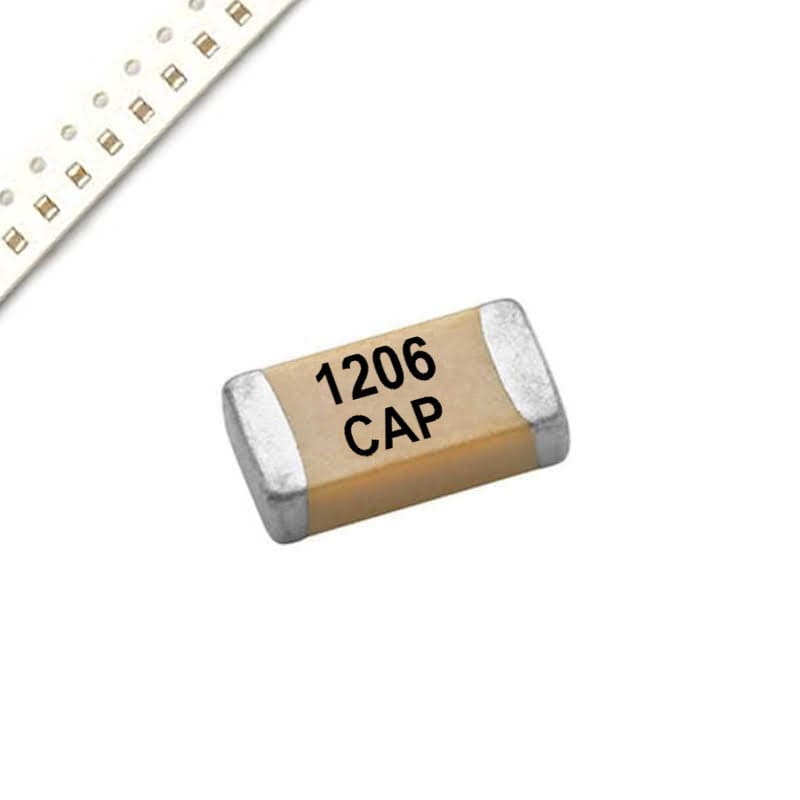 100nF / 0.1uF (104) 50V 1206 SMD Capacitor (Pack of 10 Pieces) - View 1