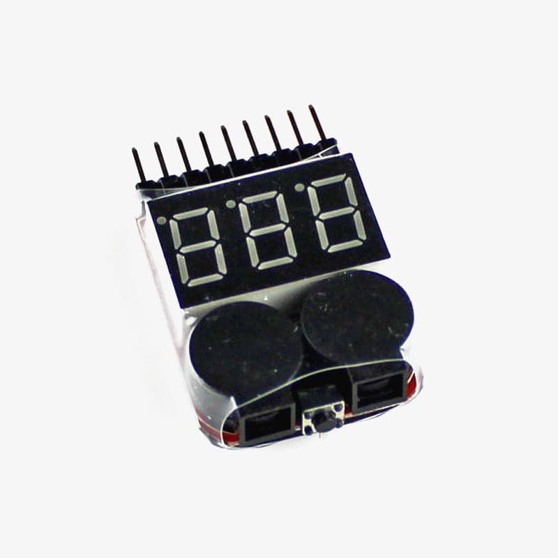 Lithium/LiPo Battery Voltage Checker Tester for 1S-8S (Low Voltage Buzzer Alarm) for Lipo and NMC Battery Packs - View 1