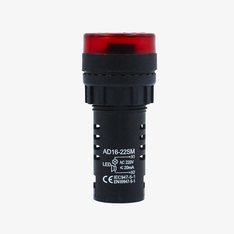RED AC DC 220V AD16-22SM LED Indicator with Buzzer 22mm - Panel Mount 220V - View 2