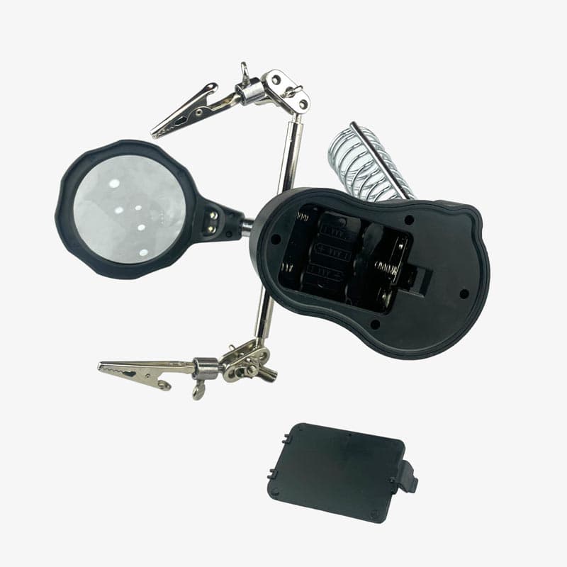 Soldering Iron Stand with LED Light and Multifunctional Magnifier (Magnifying Glass) - Helping Hand for PCB with MG16126/TE-801 - View 3